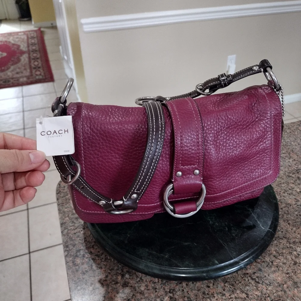 NWT Coach Chelsea Pebbled Leather Medium Shoulder Bag Purse Silver Hardw… - Picture 17 of 17